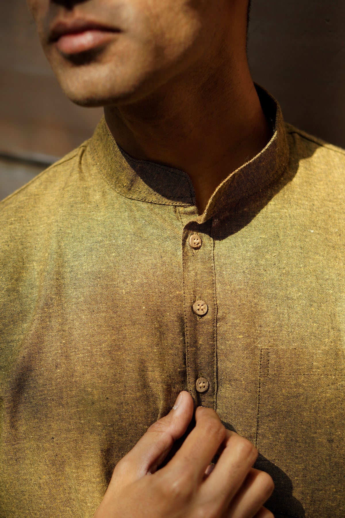 Cotton Linen Textured Short Kurta