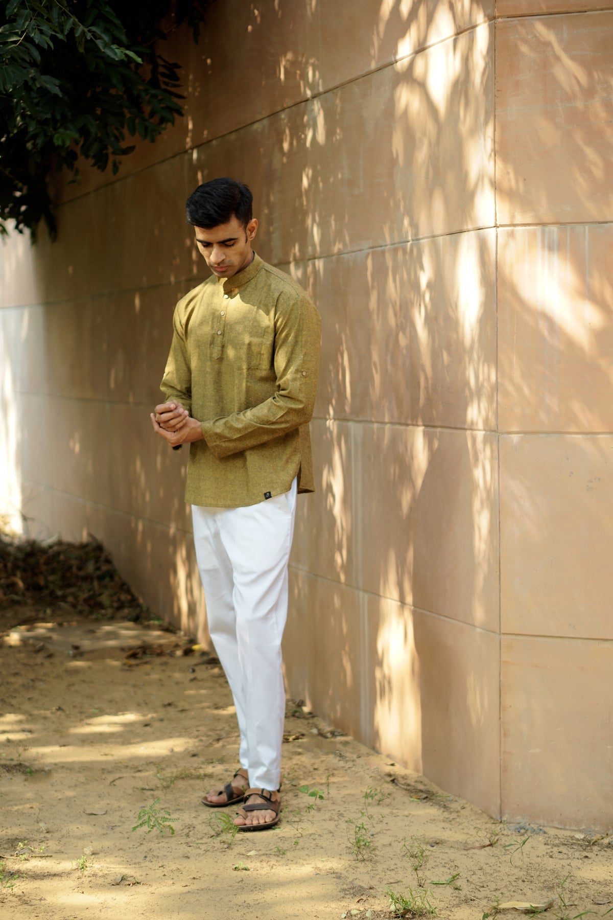 Cotton Linen Textured Short Kurta