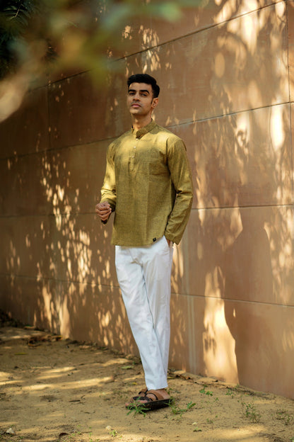 Cotton Linen Textured Short Kurta