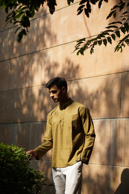 Cotton Linen Textured Short Kurta