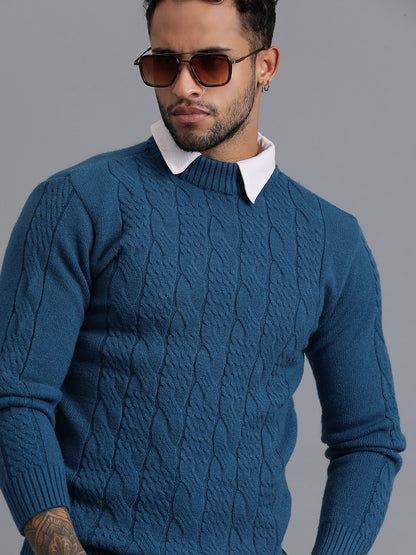 Heavy Cable Knitted Unisex Wool Unisex Sweater