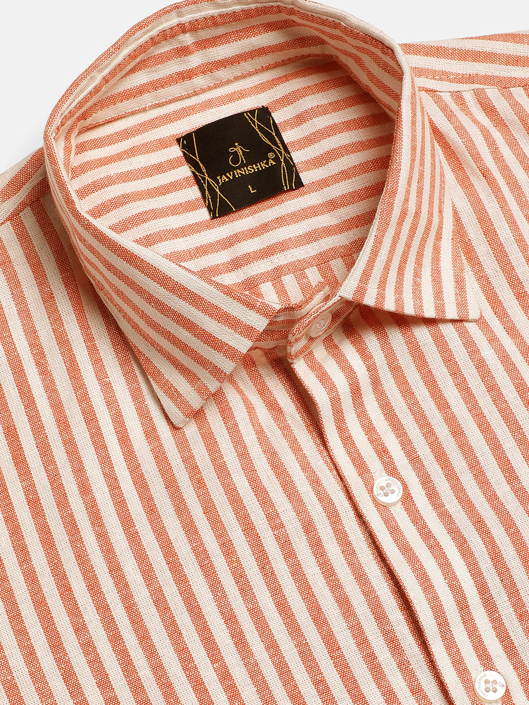 Striped Cotton Linen Slim Fit Shirt