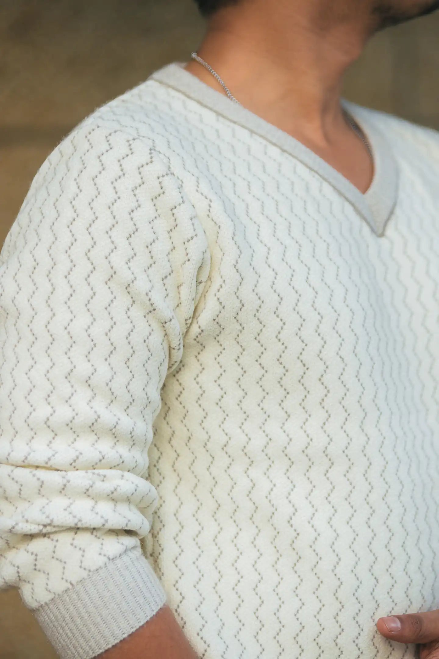 Designer V-Neck Knitted Sweater