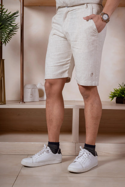 Men Relaxed Fit Linen Shorts