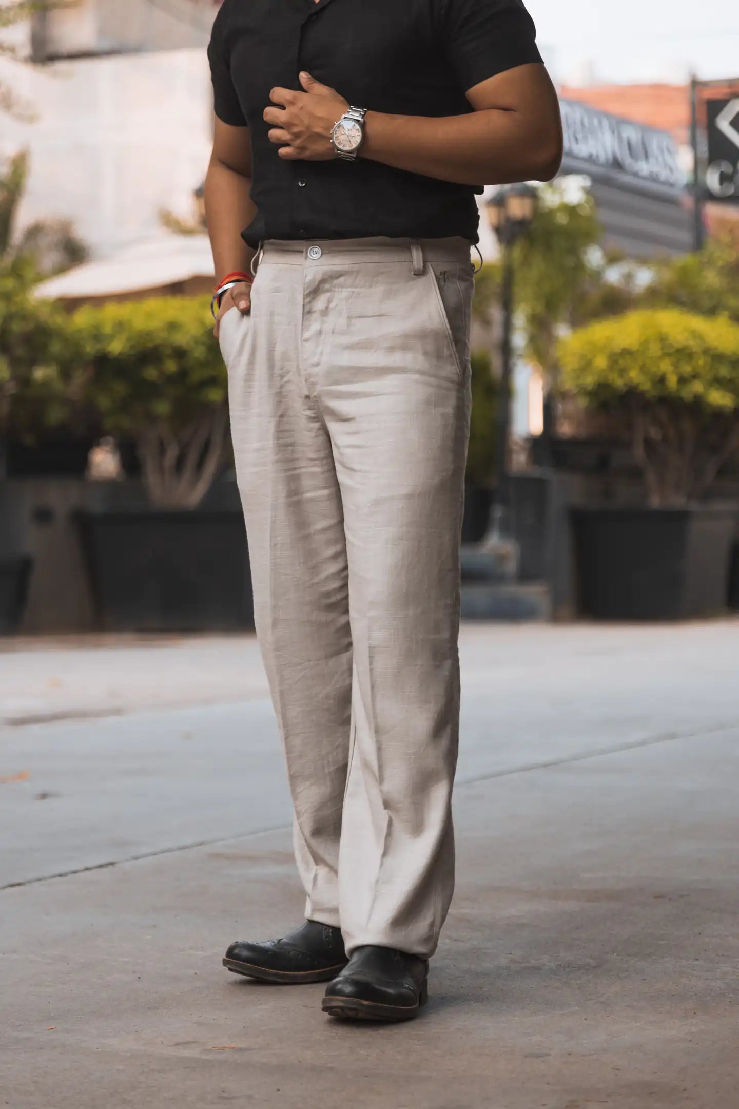 Linen High-Waist Korean Fit Pants