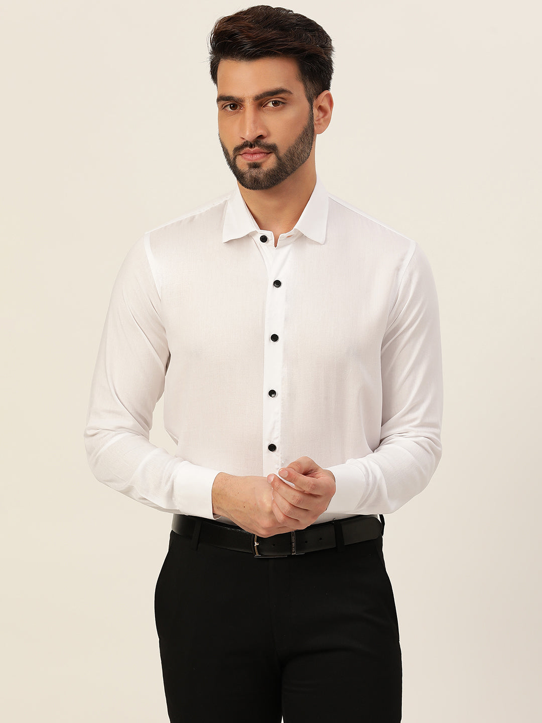 Solid Rayon Slim Fit Shirt