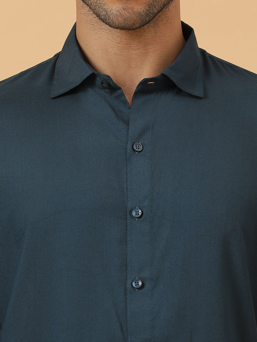 Solid Rayon Slim Fit Shirt