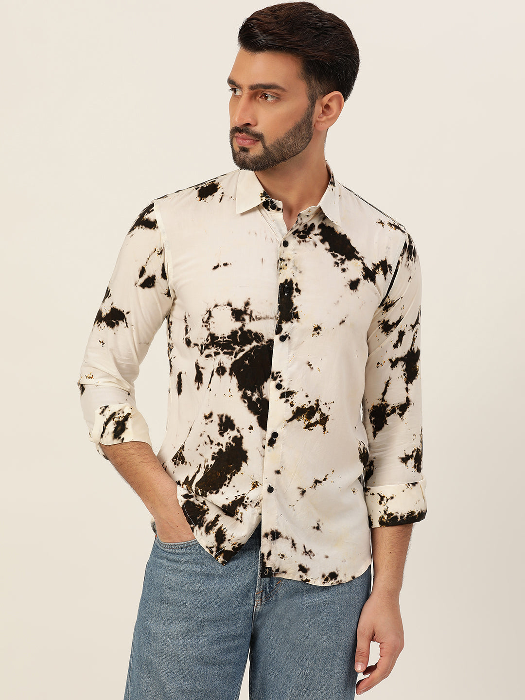 Sustainable Slim Fit Full Sleeve Hand Tie Dye Shirt