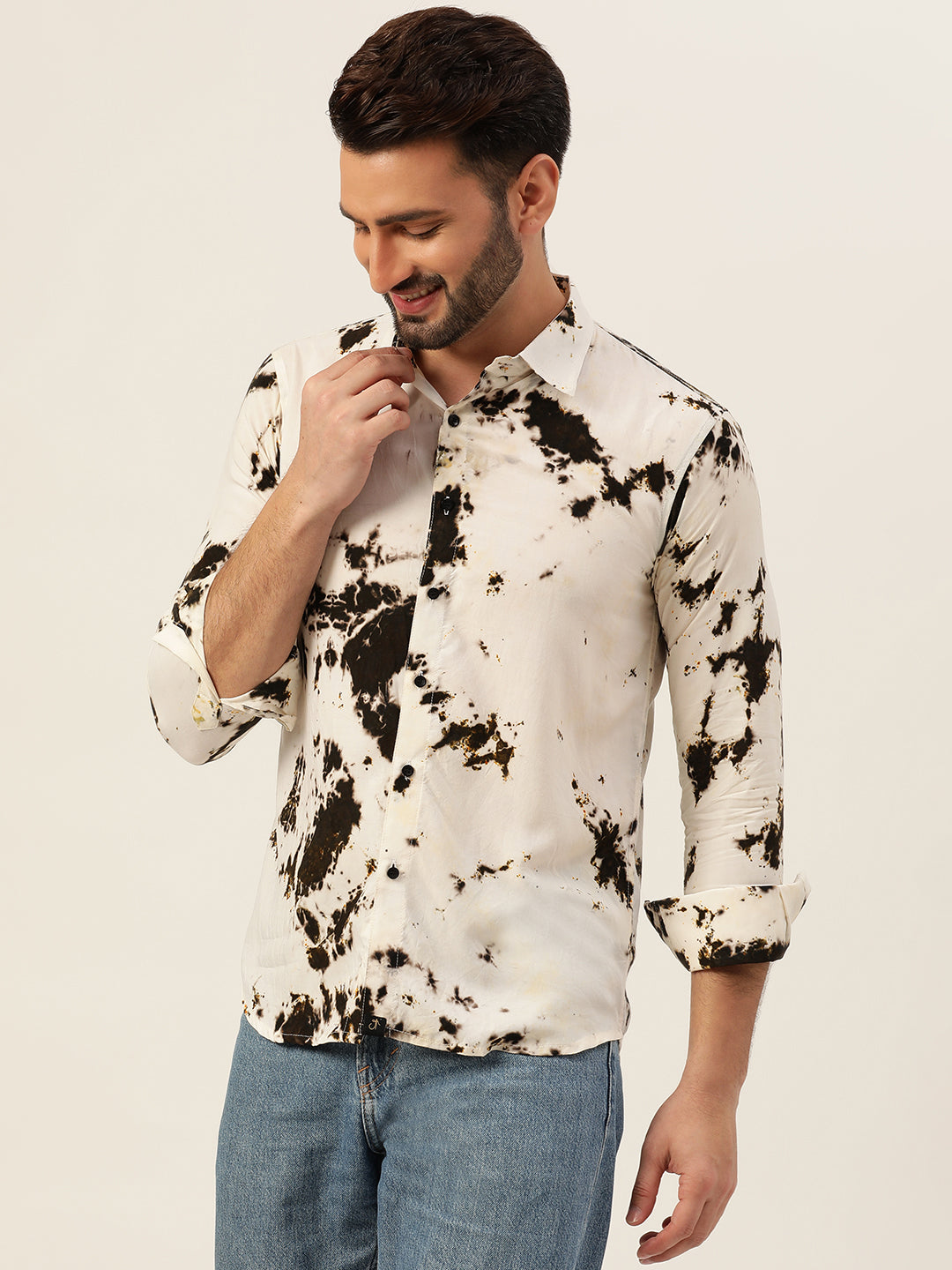 Sustainable Slim Fit Full Sleeve Hand Tie Dye Shirt