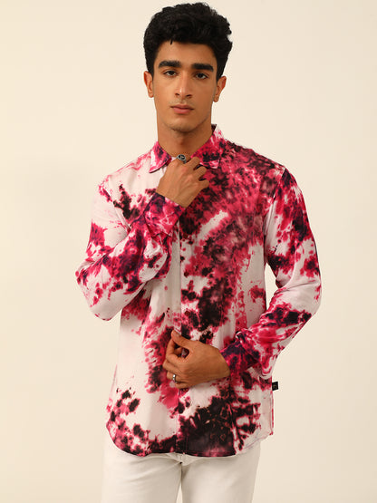 Sustainable Slim Fit Full Sleeve Hand Tie Dye Shirt