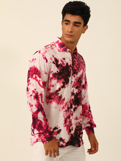 Sustainable Slim Fit Full Sleeve Hand Tie Dye Shirt