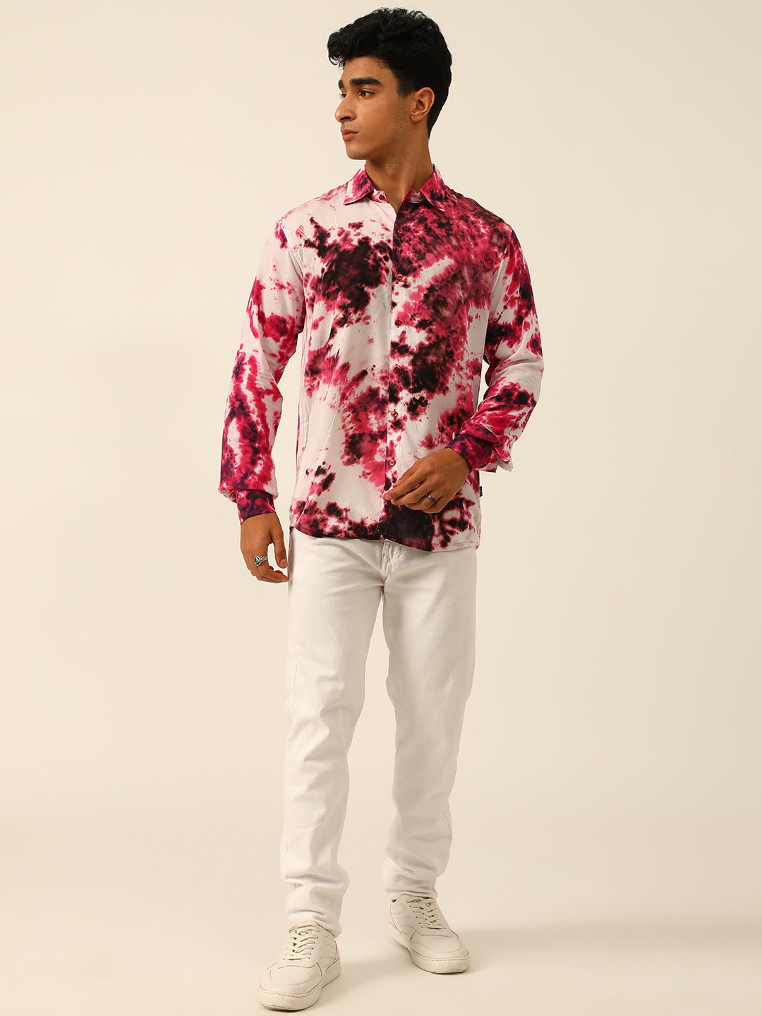 Sustainable Slim Fit Full Sleeve Hand Tie Dye Shirt