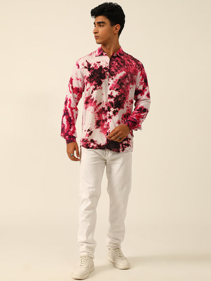 Sustainable Slim Fit Full Sleeve Hand Tie Dye Shirt