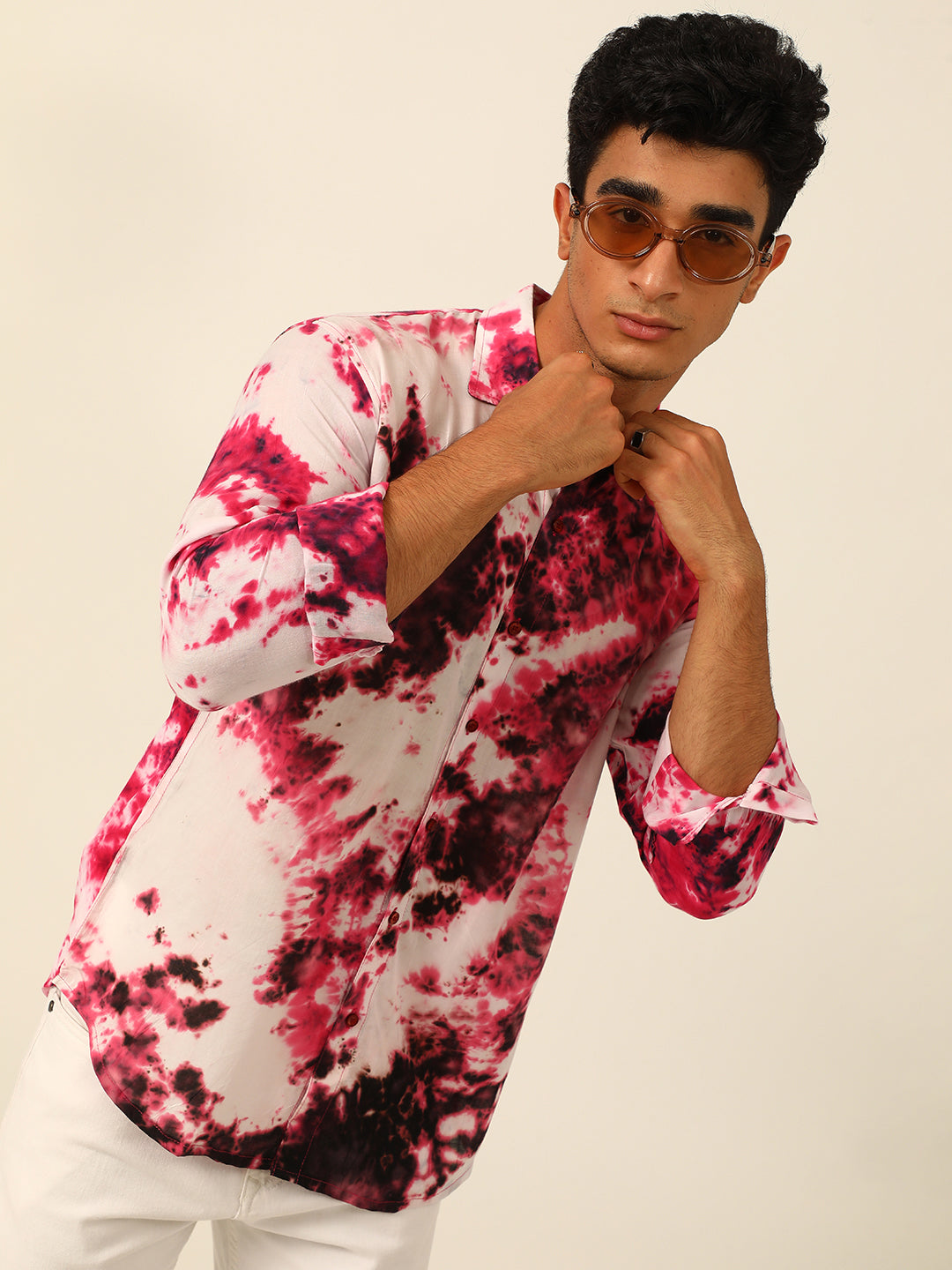 Sustainable Slim Fit Full Sleeve Hand Tie Dye Shirt