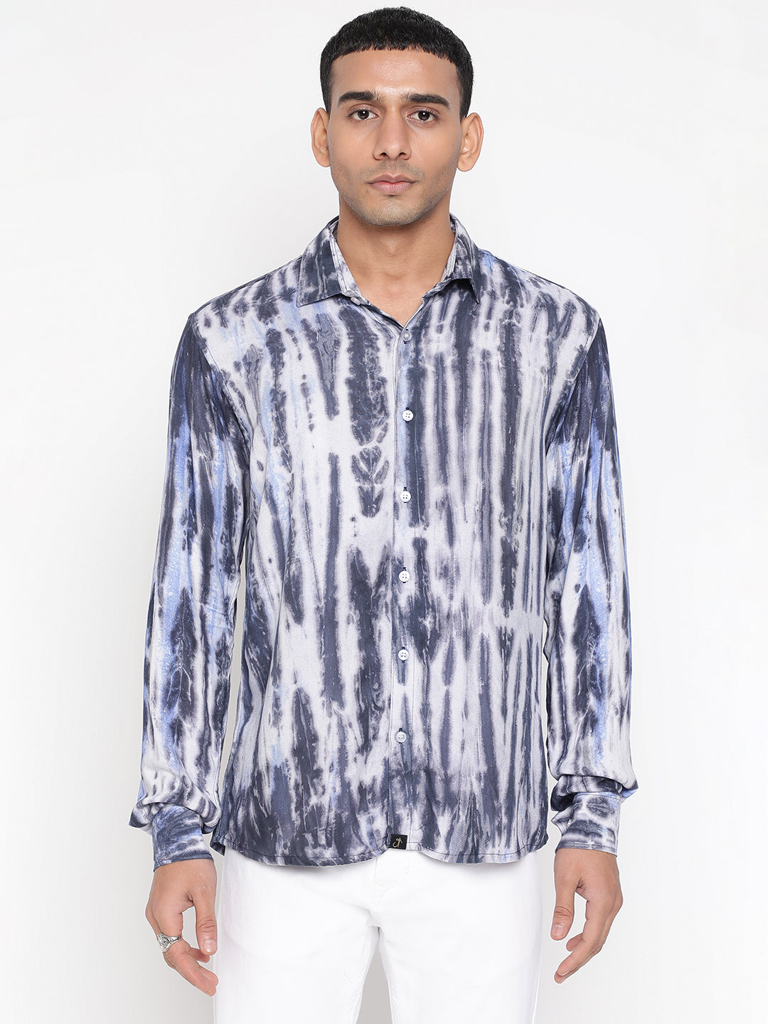 Striped Tie Dye Pashmina Rayon Regular Fit Unisex Shirt