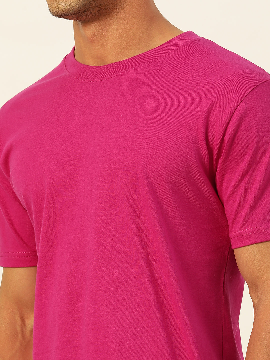 Solid Round Neck Men Comfort Fit T-Shirt