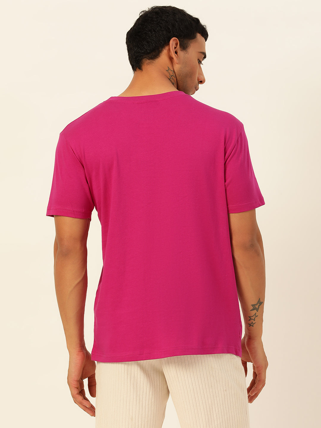 Solid Round Neck Men Comfort Fit T-Shirt