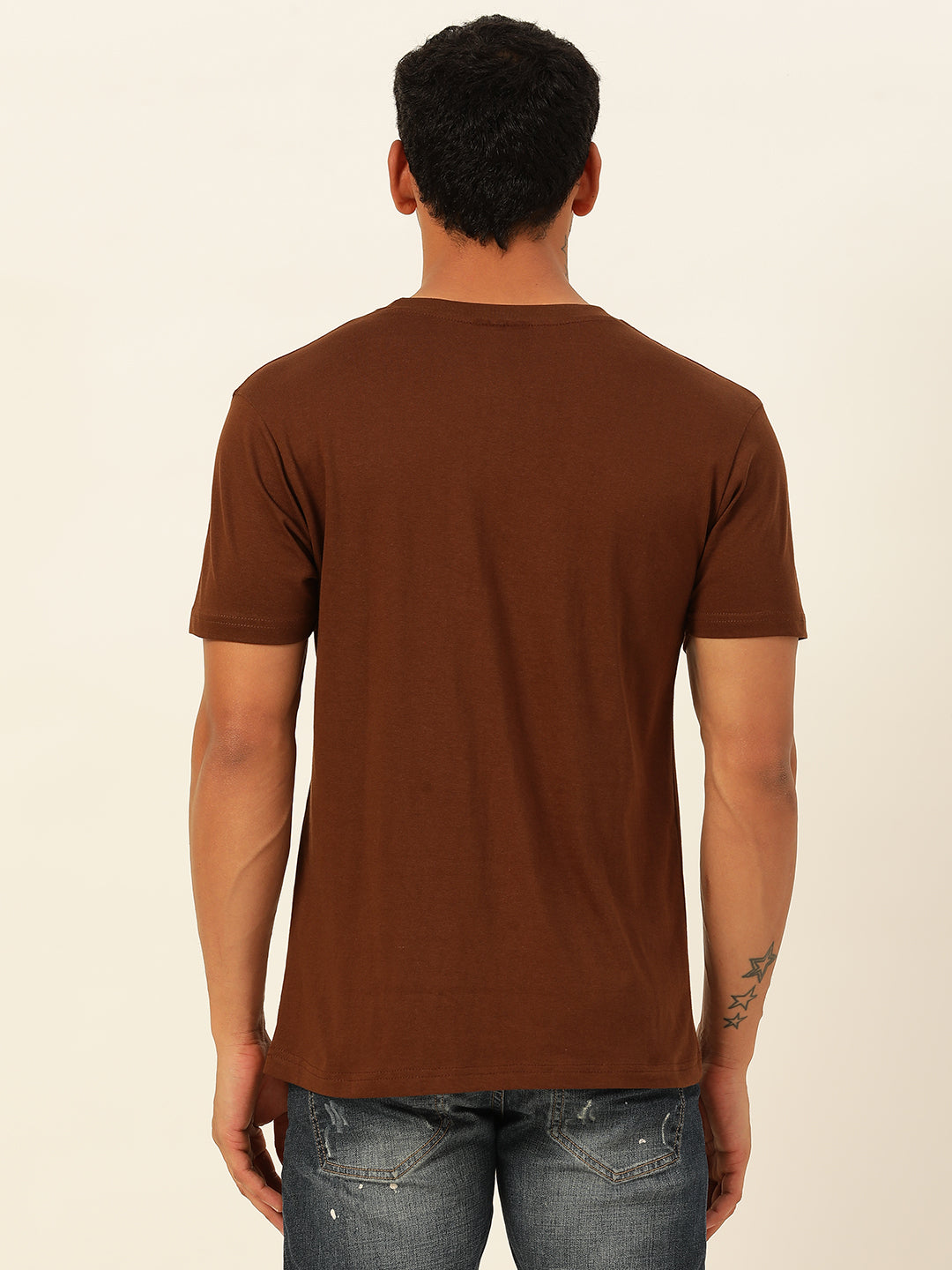 Solid Round Neck Men Comfort Fit T-Shirt