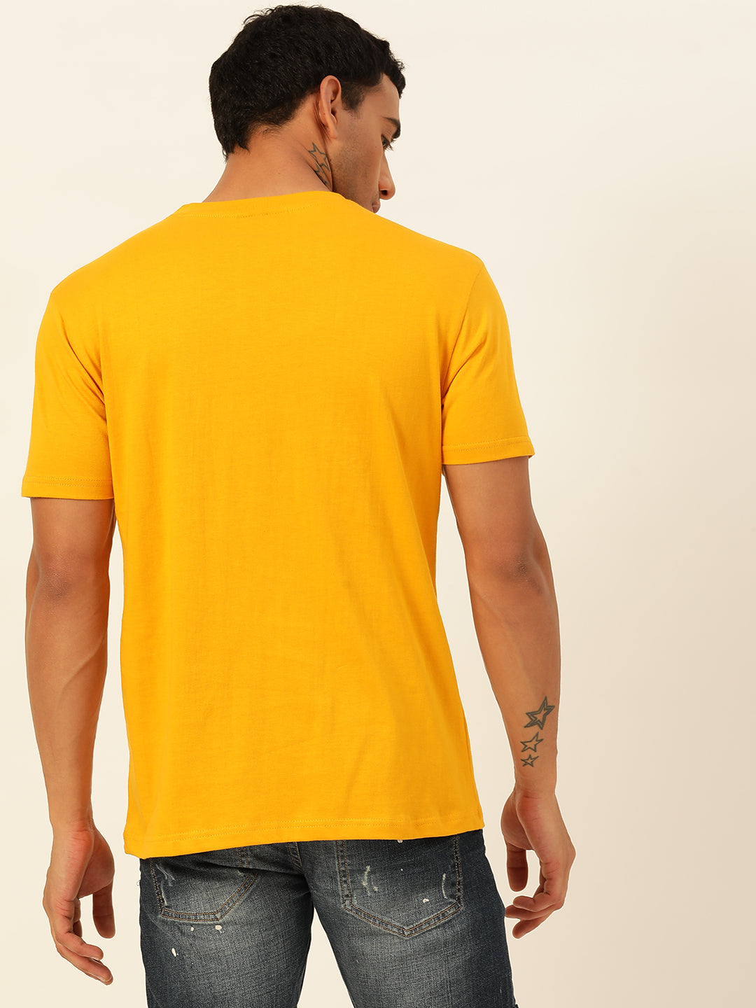 Solid Round Neck Men Comfort Fit T-Shirt