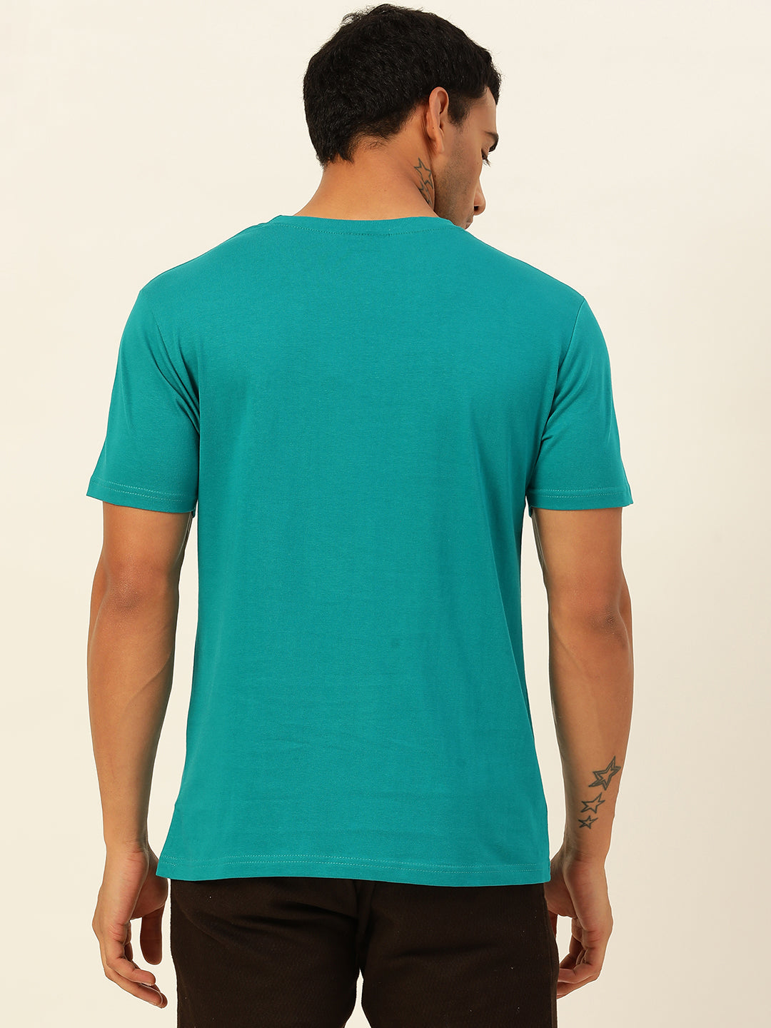 Solid Round Neck Men Comfort Fit T-Shirt