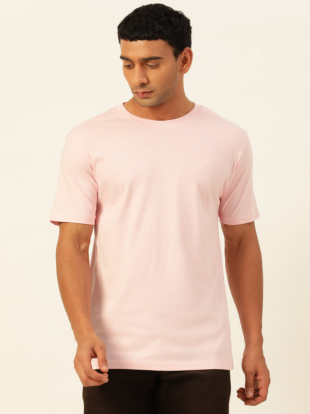 Solid Round Neck Men Comfort Fit T-Shirt