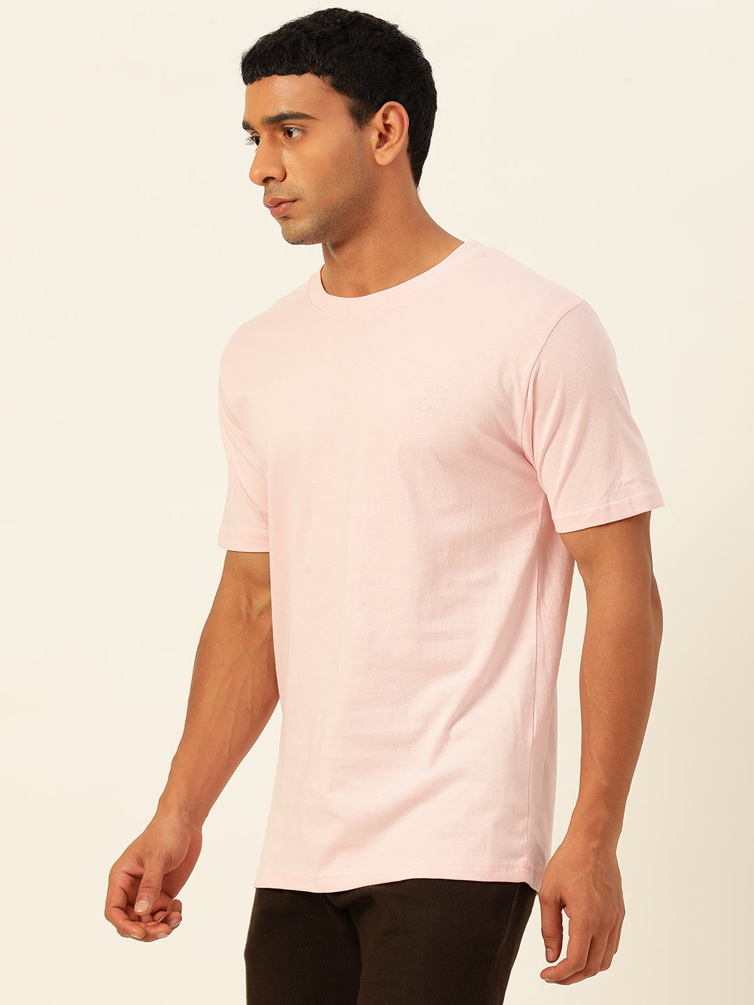 Solid Round Neck Men Comfort Fit T-Shirt