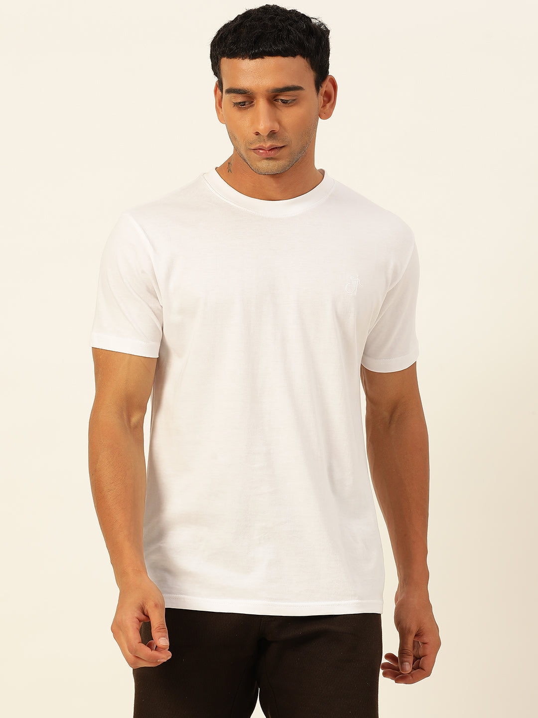 Solid Round Neck Men Comfort Fit T-Shirt