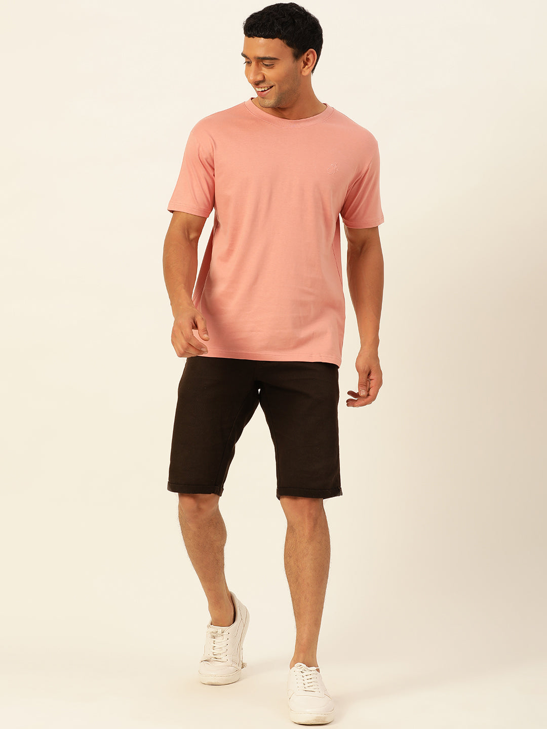 Solid Round Neck Men Comfort Fit T-Shirt