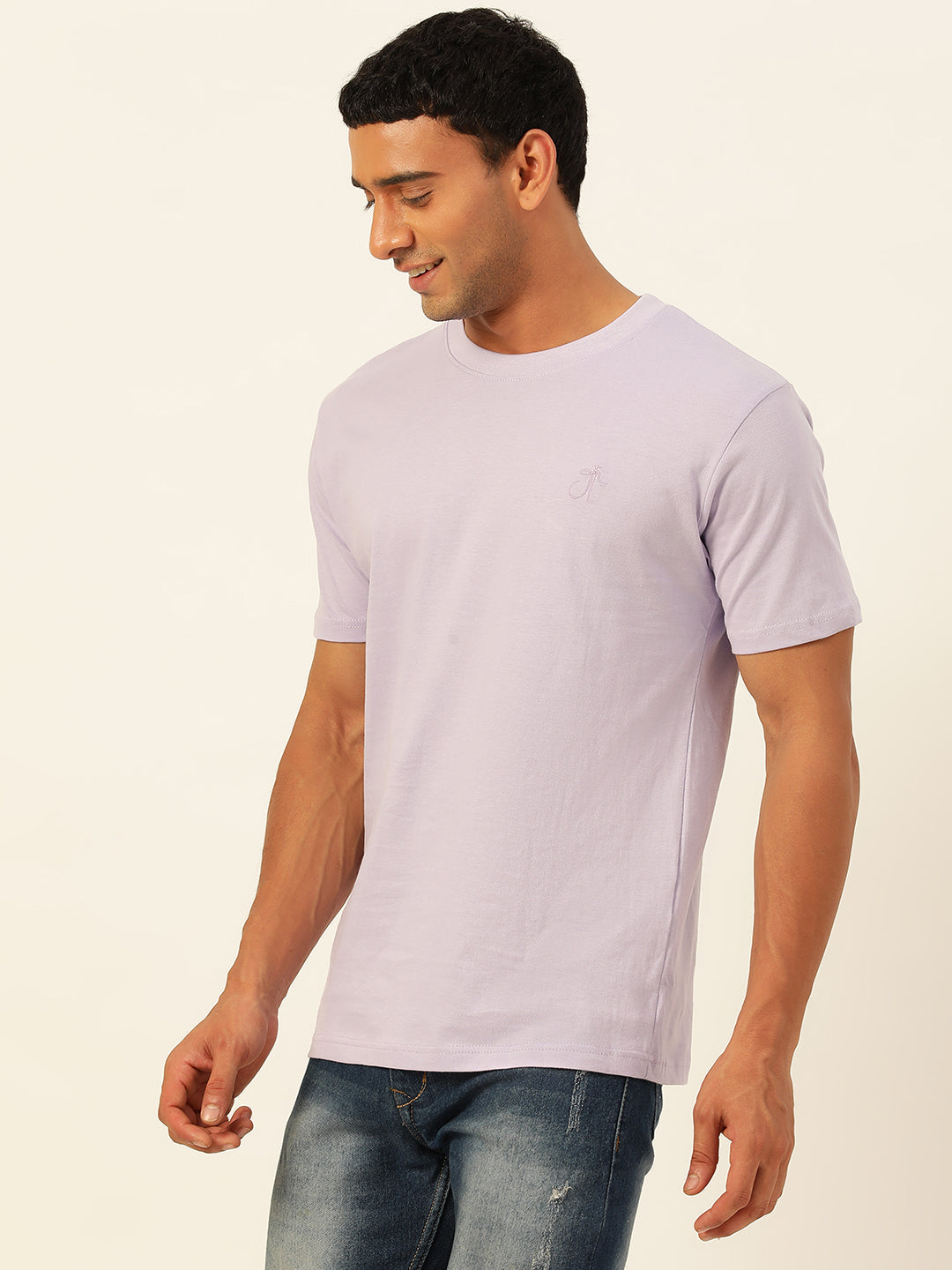 Solid Round Neck Men Comfort Fit T-Shirt