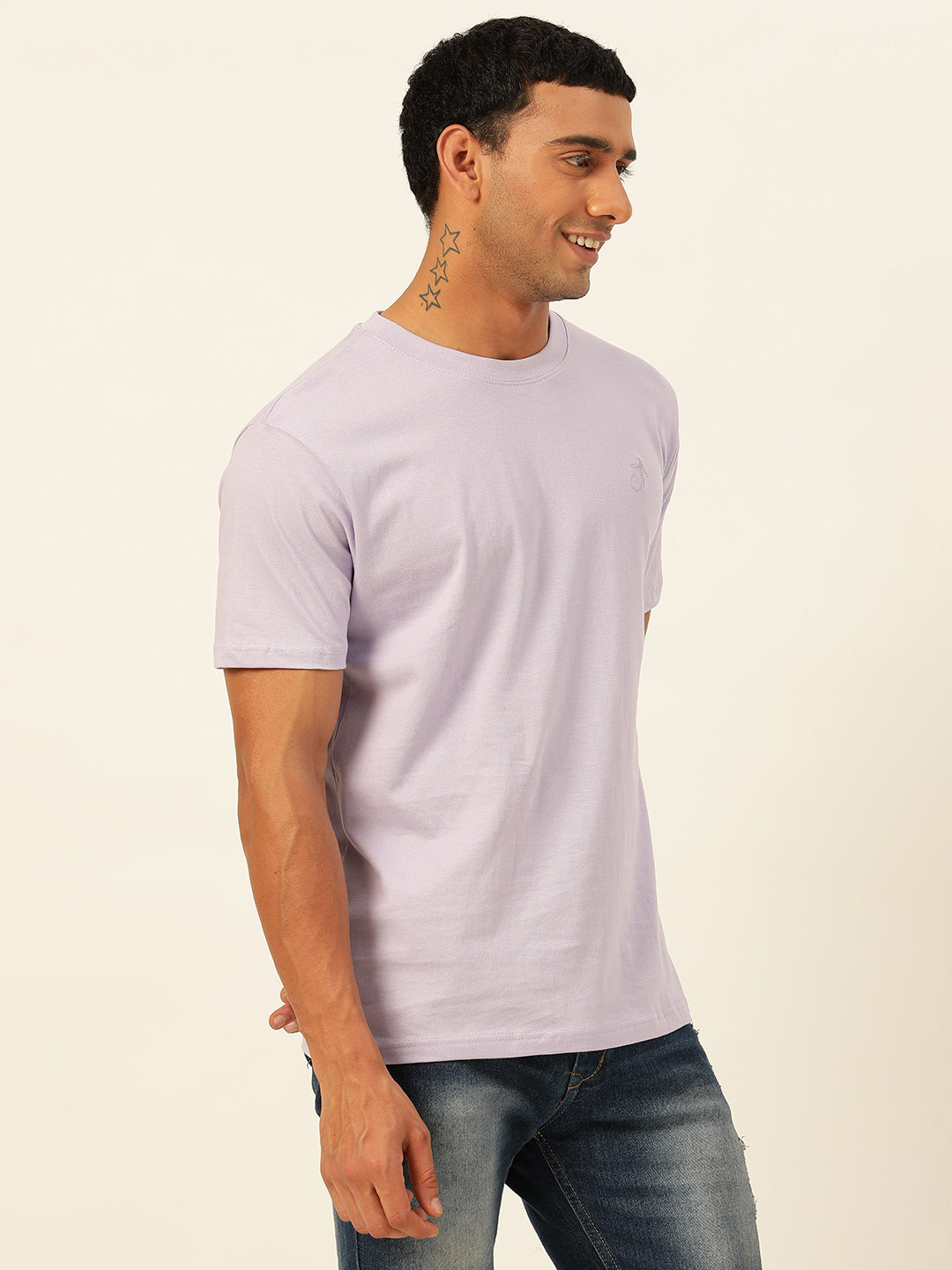 Solid Round Neck Men Comfort Fit T-Shirt