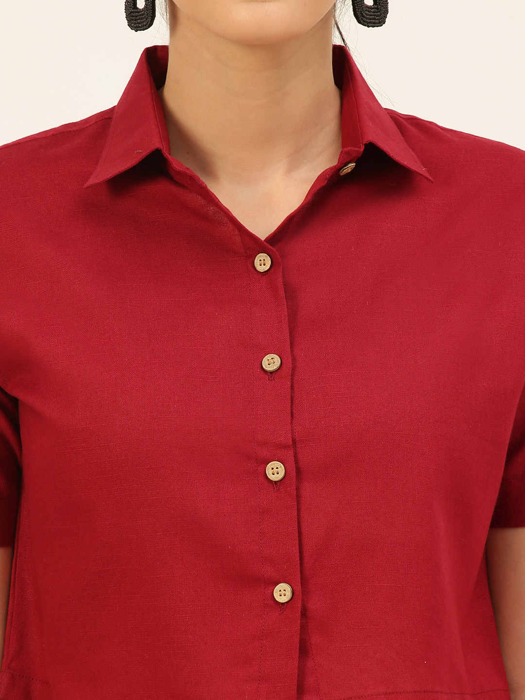 Cotton Linen Crop Shirt & Trouser Slim Fit Co-ord Set