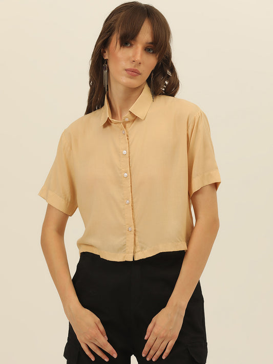 Softest Pastel Coloured Modal Women Crop Shirt