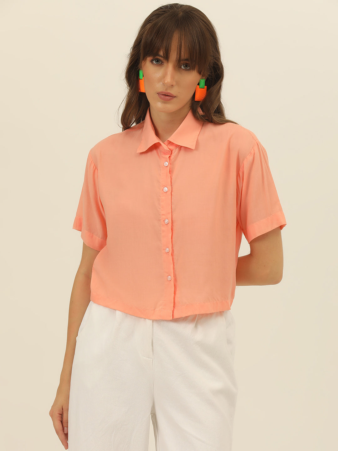 Softest Pastel Coloured Modal Women Crop Shirt