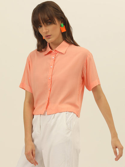 Softest Pastel Coloured Modal Women Crop Shirt