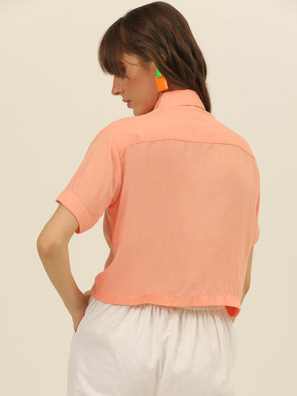 Softest Pastel Coloured Modal Women Crop Shirt