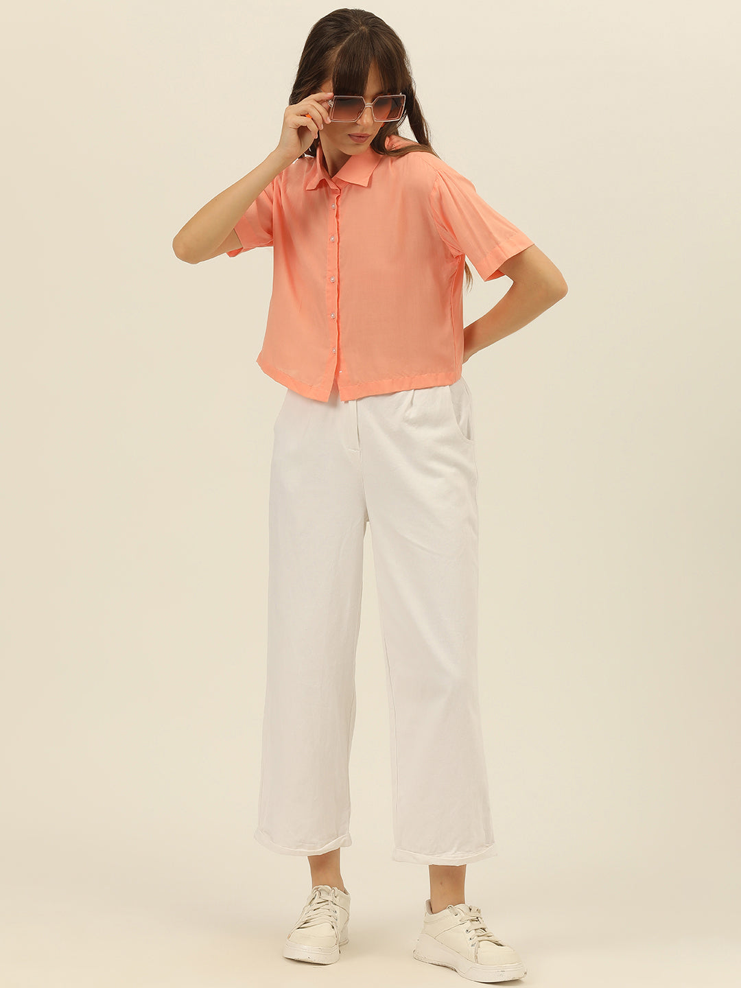 Softest Pastel Coloured Modal Women Crop Shirt