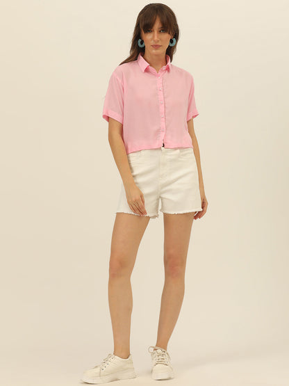 Softest Pastel Coloured Modal Women Crop Shirt