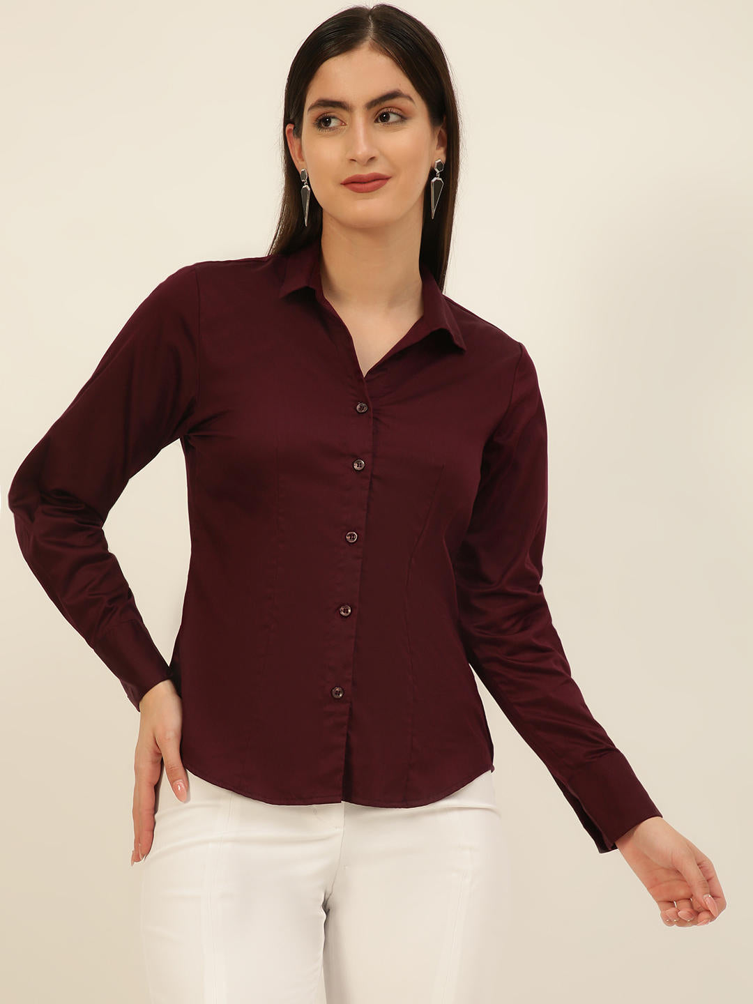 Finest Egyptian Giza Satin Women Formal Shirt