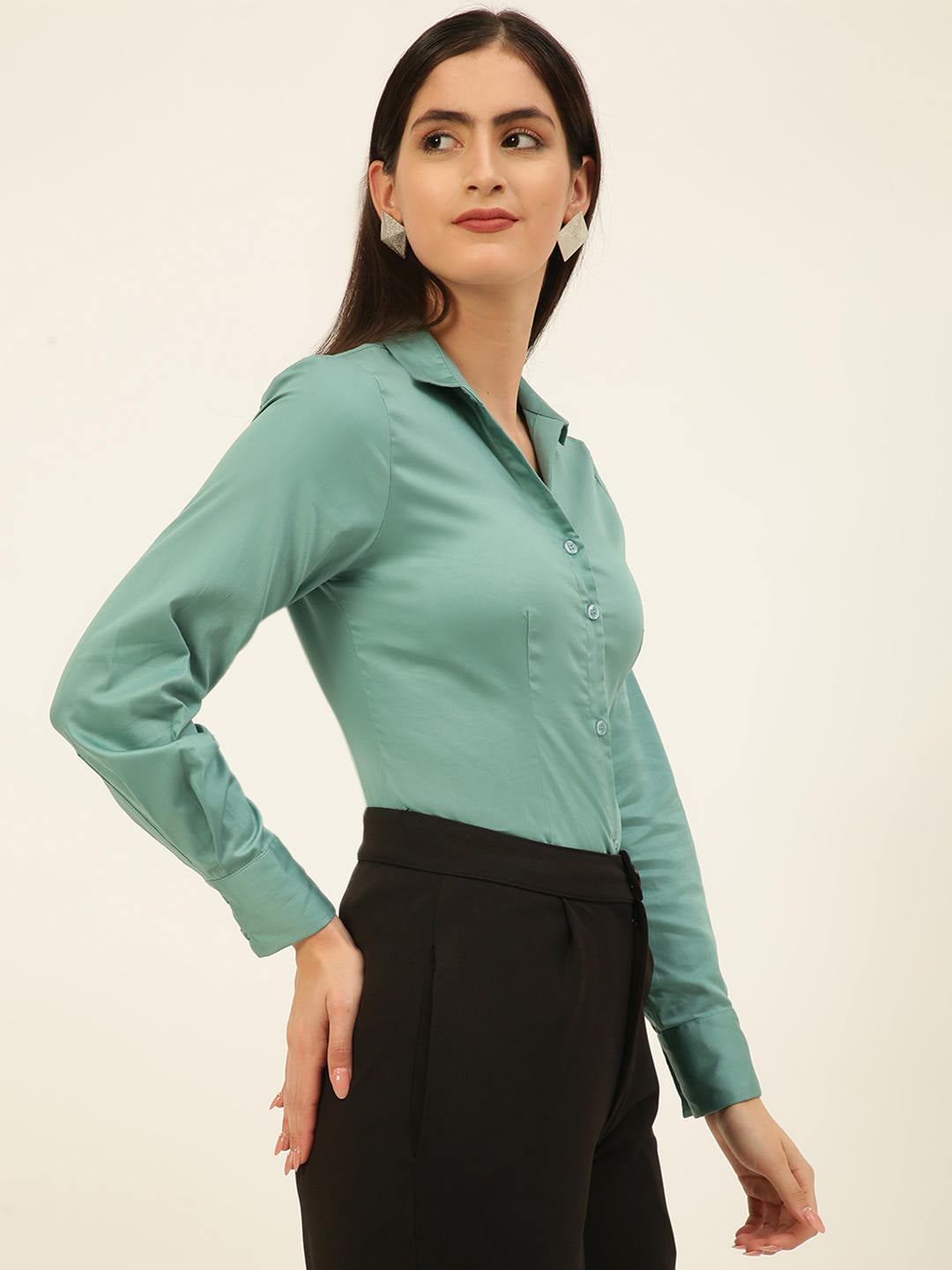 Finest Egyptian Giza Satin Women Formal Shirt