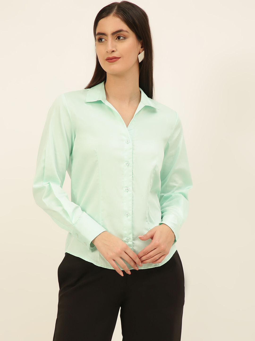 Finest Egyptian Giza Satin Women Formal Shirt