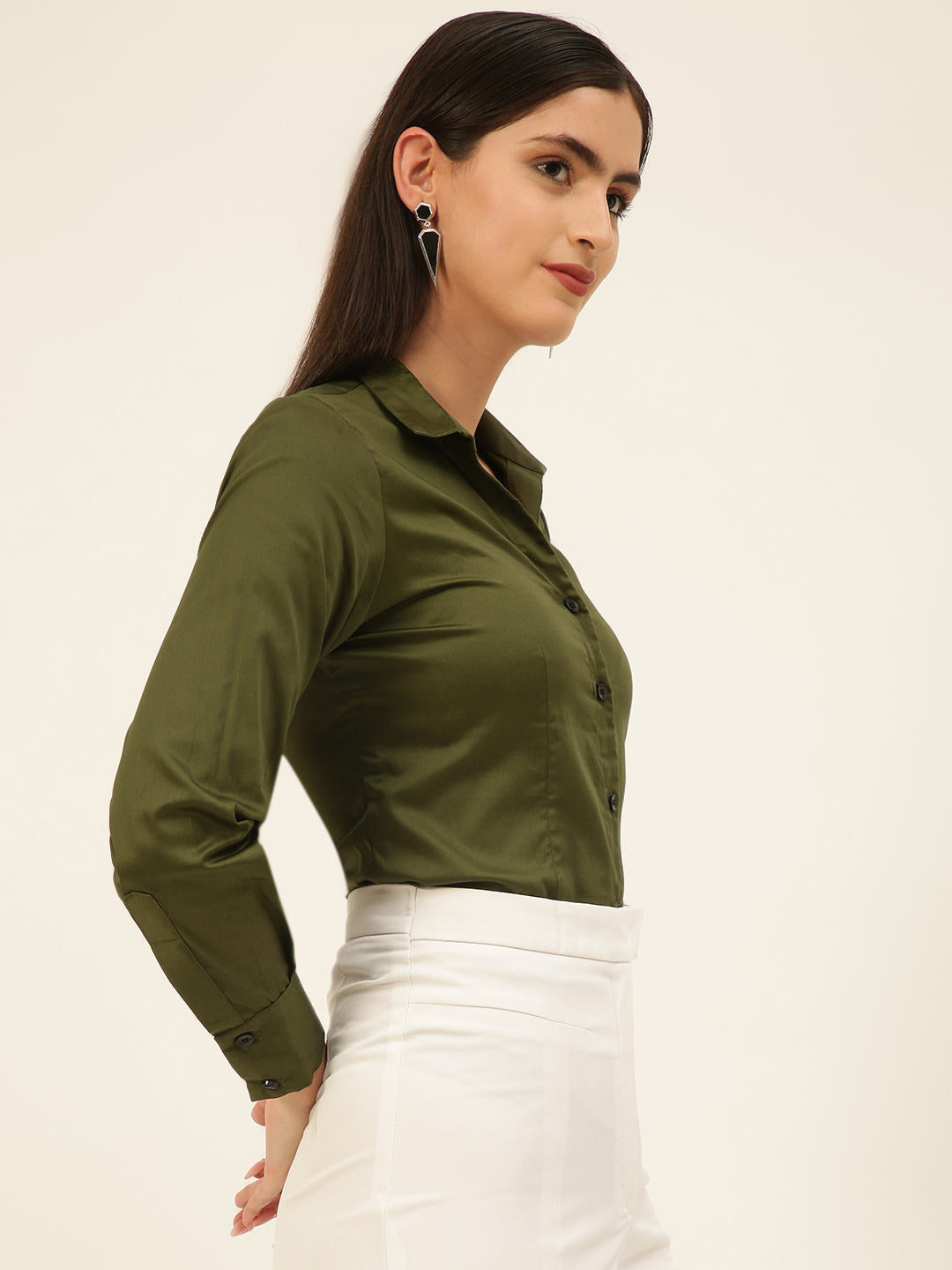 Finest Egyptian Giza Satin Women Formal Shirt