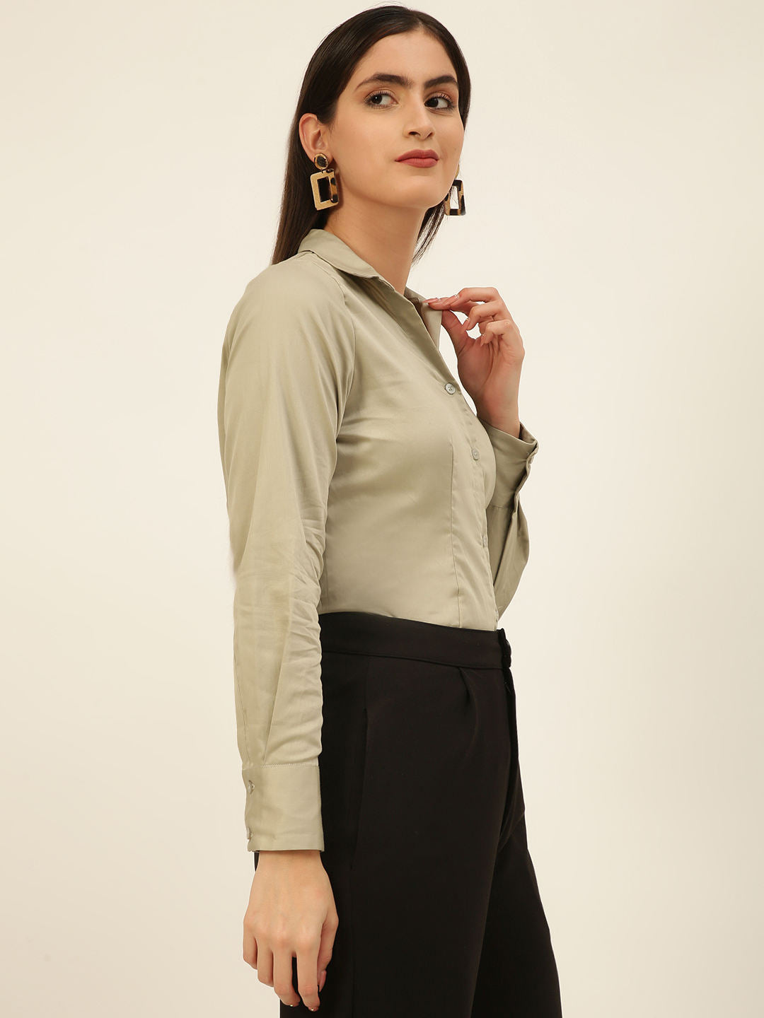 Finest Egyptian Giza Satin Women Formal Shirt