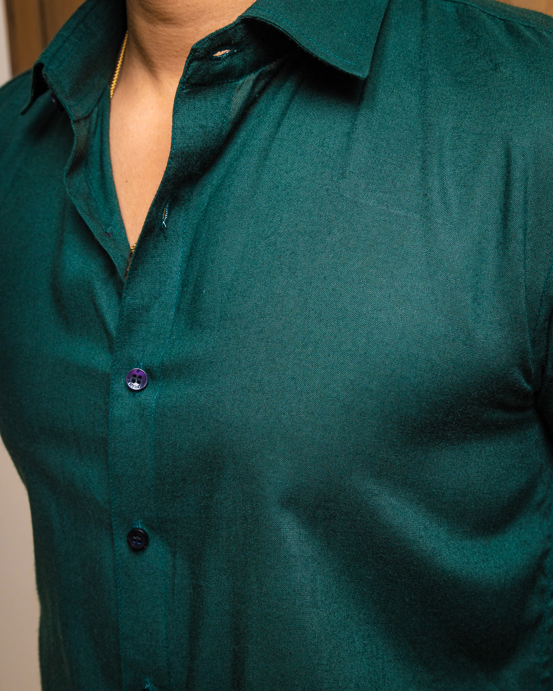 Premium Bottle Green Rayon Slim Fit Shirt – JAVINISHKA
